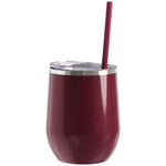 12 oz wine, coffee, cocktail tumblers with straw lid