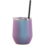 12 oz wine, coffee, cocktail tumblers with straw lid